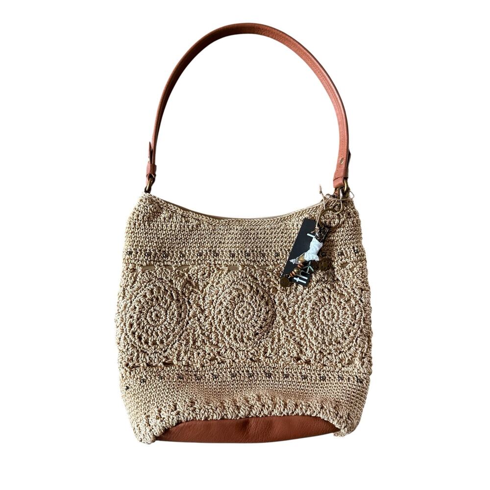 The Sak Sequoia Hand Crochet Hobo Bag Bamboo Medallion Shoulder Bag w/Charms NWT - Picture 10 of 10
